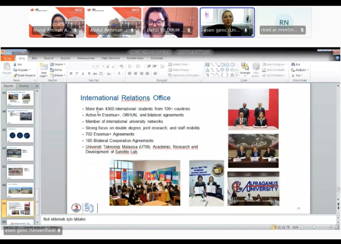 Ondokuz Mayıs University Holds Online Collaboration Meeting with INTI International University