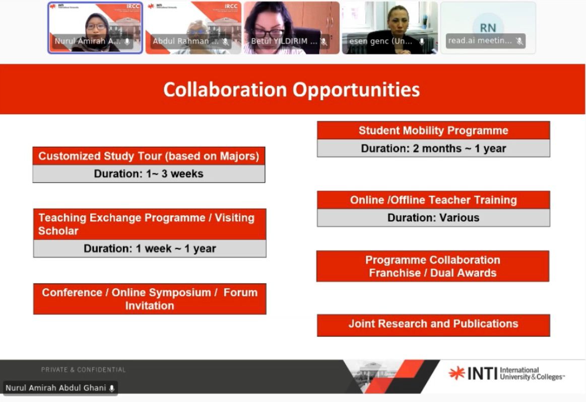 Ondokuz Mayıs University Holds Online Collaboration Meeting with INTI International University